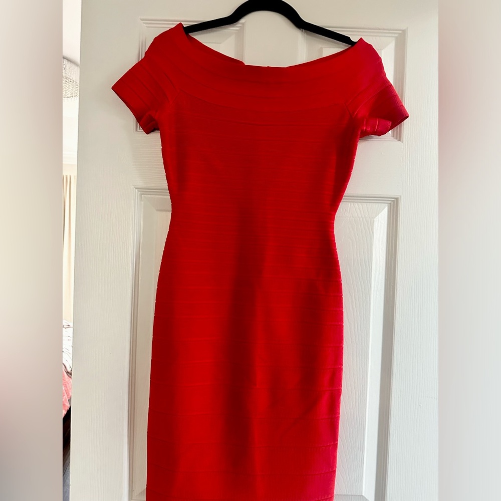 Red Herve Leger dress size small